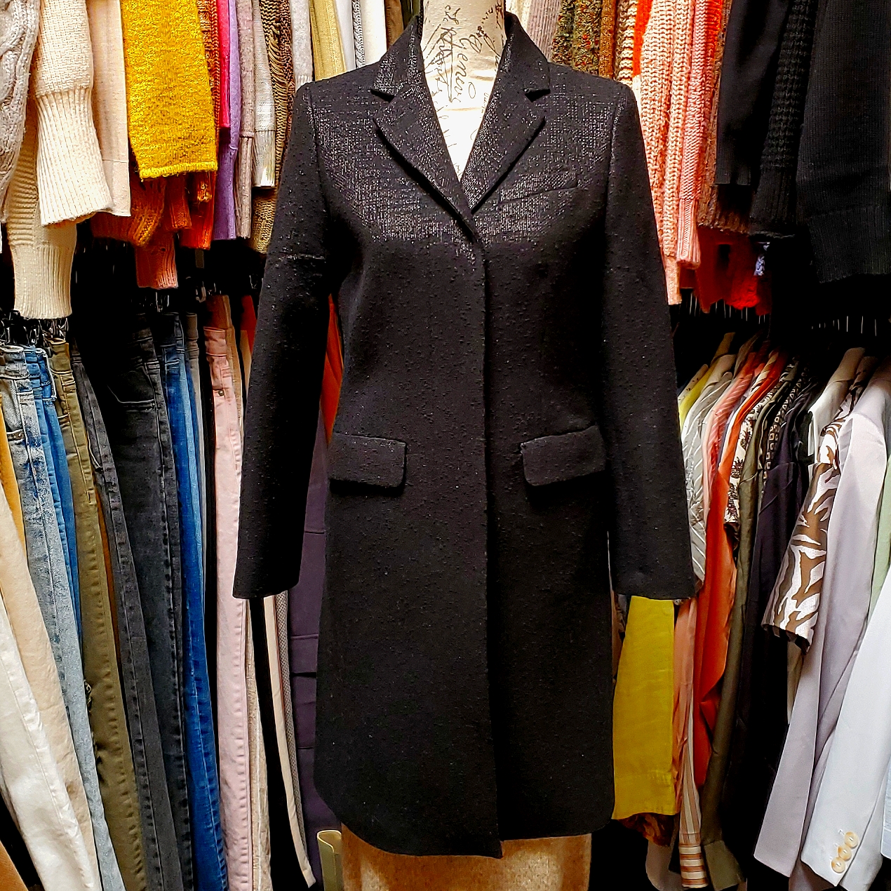 Talbots Petite Classic Textured Structured Single Breasted Pea Coat, Size 4p